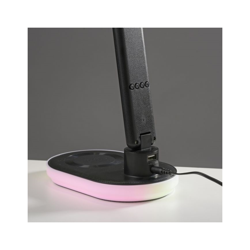 JUST LIGHT. 11018-18 - LED RGBW Reguliuojama Touch Stalo Lempa su Belaidžiu Įkrovimu TINA LED/4W/230V Juoda