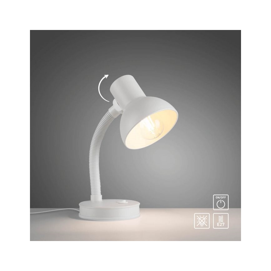JUST LIGHT. 11080-16 - Lankstus stalinis šviestuvas FLEXI 1xE27/25W/230V baltas