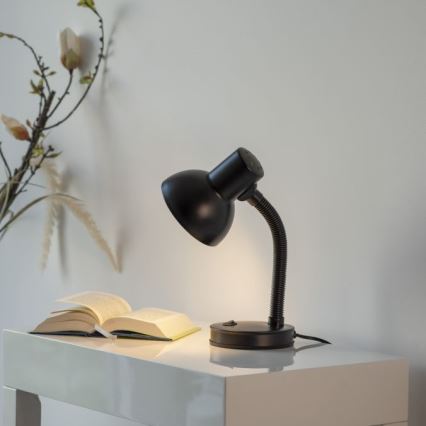 JUST LIGHT. 11080-18 - Lanksčioji stalinė lempa FLEXI 1xE27/25W/230V juoda