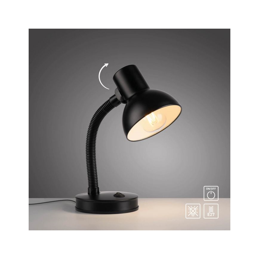 JUST LIGHT. 11080-18 - Lanksti staline lempa FLEXI 1xE27/25W/230V juoda