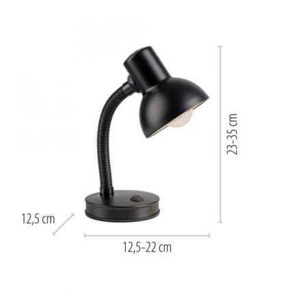 JUST LIGHT. 11080-18 - Lanksti staline lempa FLEXI 1xE27/25W/230V juoda