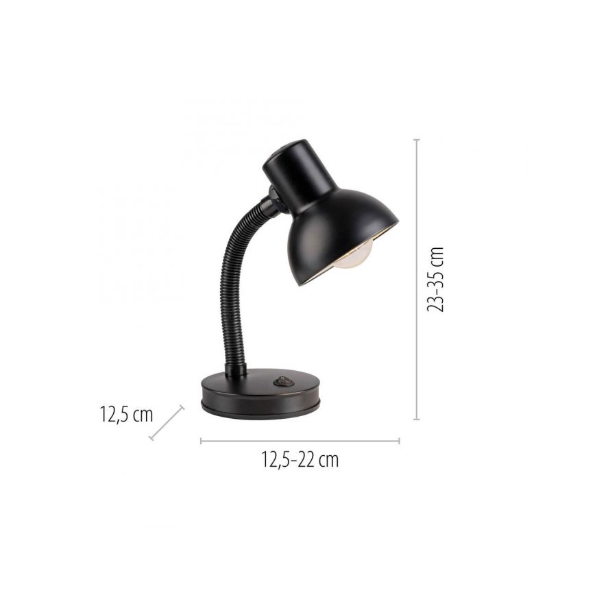JUST LIGHT. 11080-18 - Lanksti staline lempa FLEXI 1xE27/25W/230V juoda