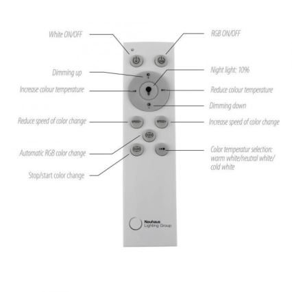 JUST LIGHT. 11327-95 - LED RGBW Reguliuojamas lubinis šviestuvas RENDA LED/31W/230V 2700-5000K + nuotolinio valdymo pultas