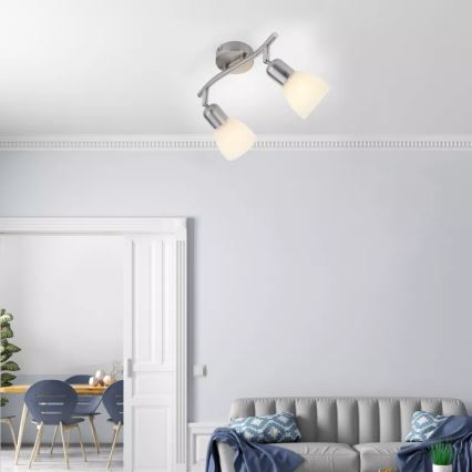 JUST LIGHT. 11952-55 - Taškinis šviestuvas KARO 2xE14/40W/230V, matinis chromas