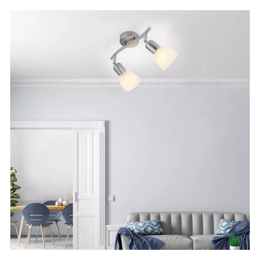 JUST LIGHT. 11952-55 - Taškinis šviestuvas KARO 2xE14/40W/230V, matinis chromas