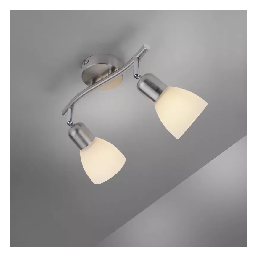 JUST LIGHT. 11952-55 - Taškinis šviestuvas KARO 2xE14/40W/230V, matinis chromas