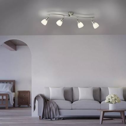 JUST LIGHT. 11954-55 - Taškinis šviestuvas KARO 4xE14/40W/230V matinis chromas