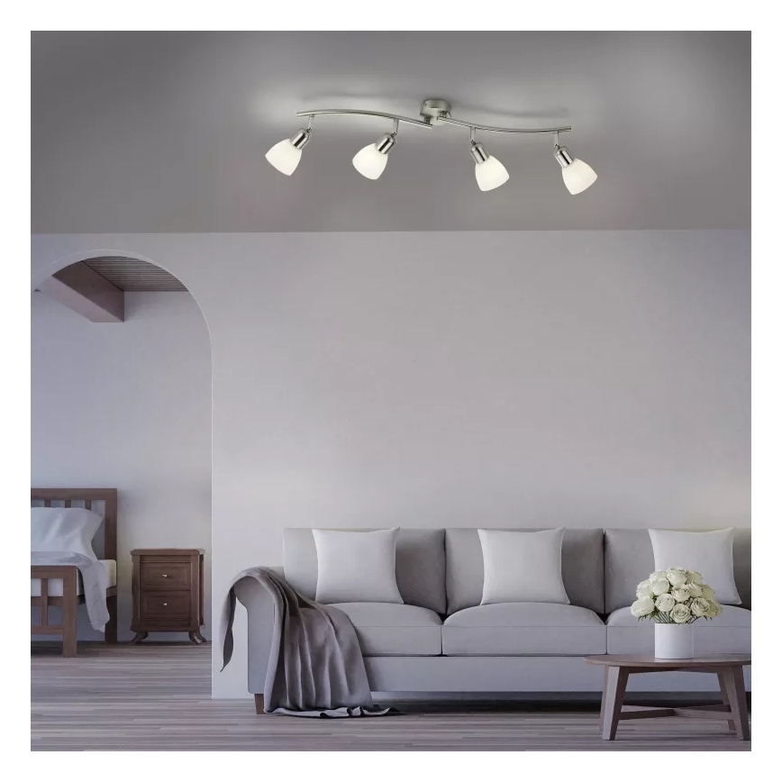 JUST LIGHT. 11954-55 - Taškinis šviestuvas KARO 4xE14/40W/230V matinis chromas