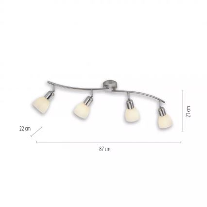 JUST LIGHT. 11954-55 - Taškinis šviestuvas KARO 4xE14/40W/230V matinis chromas