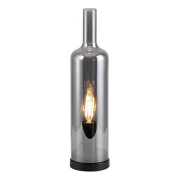 JUST LIGHT. 14006-25 - Stalinė lempa BOTTLE 1xE14/25W/230V juoda/dūminė