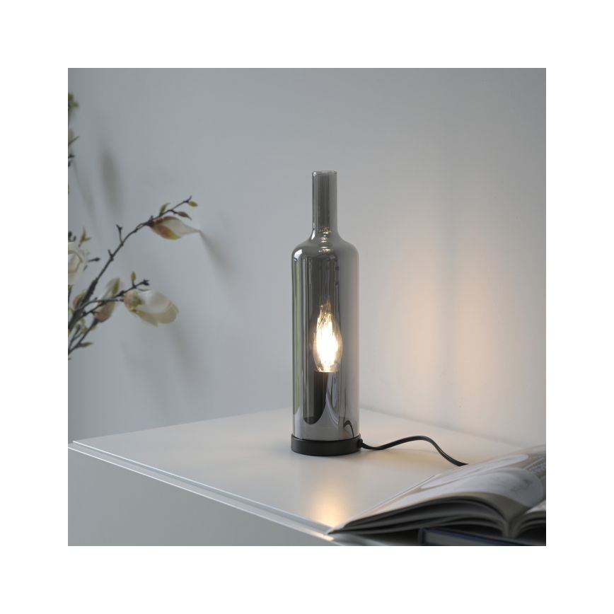JUST LIGHT. 14006-25 - Stalinė lempa BOTTLE 1xE14/25W/230V juoda/dūminė