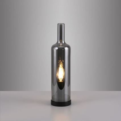 JUST LIGHT. 14006-25 - Stalinė lempa BOTTLE 1xE14/25W/230V juoda/dūminė