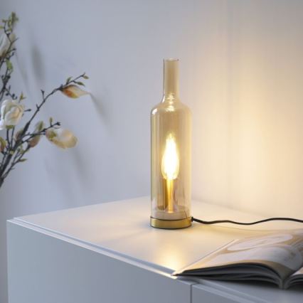 JUST LIGHT. 14006-27 - Stalinis šviestuvas BOTTLE 1xE14/25W/230V smėlinė/dūminė