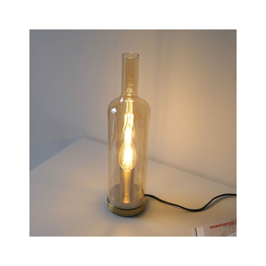 JUST LIGHT. 14006-27 - Stalinis šviestuvas BOTTLE 1xE14/25W/230V smėlinė/dūminė