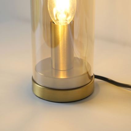 JUST LIGHT. 14006-27 - Stalinis šviestuvas BOTTLE 1xE14/25W/230V smėlinė/dūminė