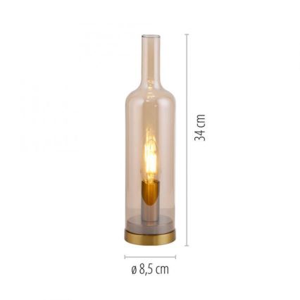 JUST LIGHT. 14006-27 - Stalinis šviestuvas BOTTLE 1xE14/25W/230V smėlinė/dūminė