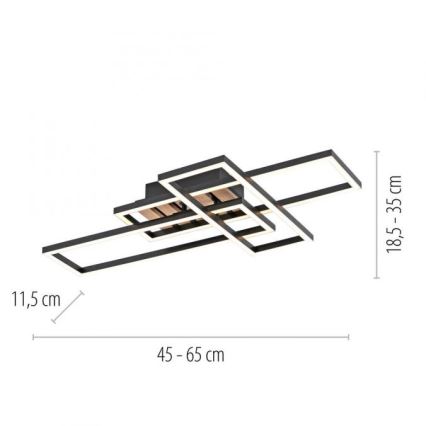 JUST LIGHT. 14051-79 - LED lubinis šviestuvas AKUSTIKA LED/20,5W/230V ąžuolas/juoda