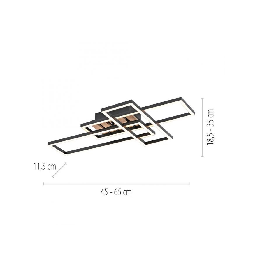 JUST LIGHT. 14051-79 - LED lubinis šviestuvas AKUSTIKA LED/20,5W/230V ąžuolas/juoda