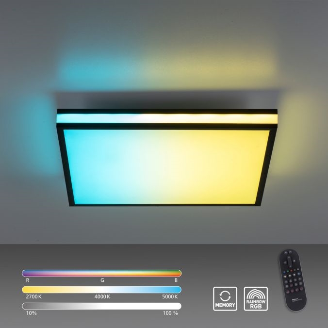 JUST LIGHT. 14110-18 - LED RGBW Reguliuojamas lubinis šviestuvas MARIO BLACK LED/19,5W/230V 2700-5000K + nuotolinio valdymo pultas