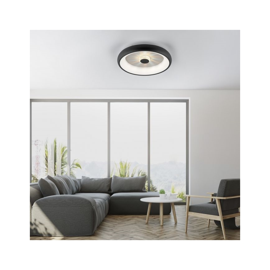 JUST LIGHT. 14384-18 - LED Pritemdomas lubinis šviestuvas VERTIGO LED/29W/230V 2700-5000K juoda + nuotolinio valdymo pultas