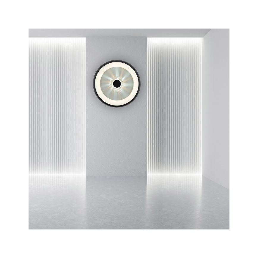 JUST LIGHT. 14384-18 - LED Pritemdomas lubinis šviestuvas VERTIGO LED/29W/230V 2700-5000K juoda + nuotolinio valdymo pultas