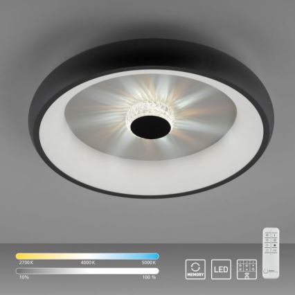 JUST LIGHT. 14384-18 - LED Pritemdomas lubinis šviestuvas VERTIGO LED/29W/230V 2700-5000K juoda + nuotolinio valdymo pultas