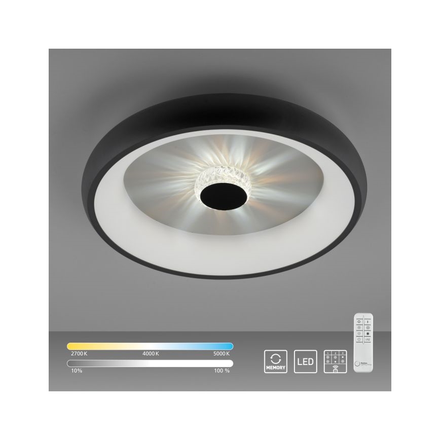 JUST LIGHT. 14384-18 - LED Pritemdomas lubinis šviestuvas VERTIGO LED/29W/230V 2700-5000K juoda + nuotolinio valdymo pultas