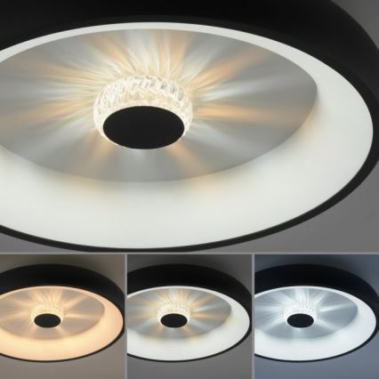 JUST LIGHT. 14384-18 - LED Pritemdomas lubinis šviestuvas VERTIGO LED/29W/230V 2700-5000K juoda + nuotolinio valdymo pultas