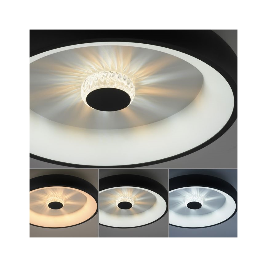 JUST LIGHT. 14384-18 - LED Pritemdomas lubinis šviestuvas VERTIGO LED/29W/230V 2700-5000K juoda + nuotolinio valdymo pultas