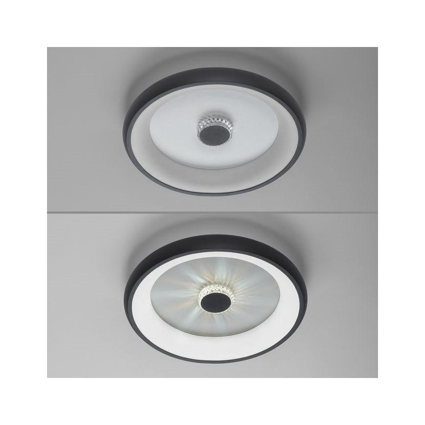 JUST LIGHT. 14384-18 - LED Pritemdomas lubinis šviestuvas VERTIGO LED/29W/230V 2700-5000K juoda + nuotolinio valdymo pultas