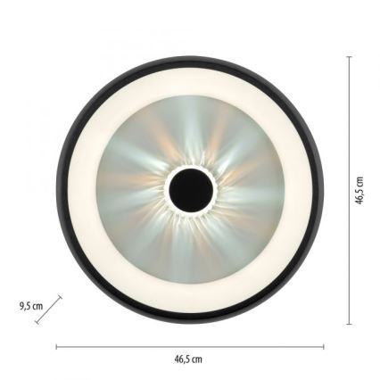 JUST LIGHT. 14384-18 - LED Pritemdomas lubinis šviestuvas VERTIGO LED/29W/230V 2700-5000K juoda + nuotolinio valdymo pultas