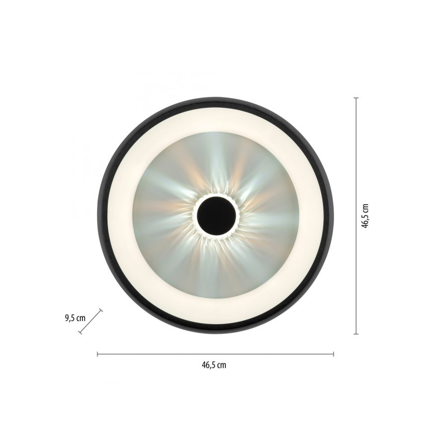 JUST LIGHT. 14384-18 - LED Pritemdomas lubinis šviestuvas VERTIGO LED/29W/230V 2700-5000K juoda + nuotolinio valdymo pultas
