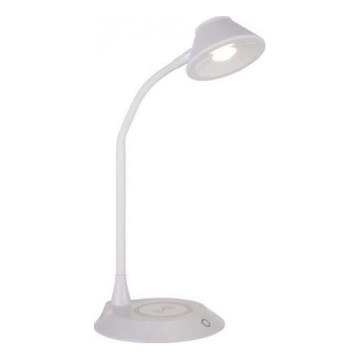 JUST LIGHT. 14414-16 - LED Reguliuojama lanksčioji stalo lempa su belaidžiu įkrovimu PUCKI LED/4,5W/230V balta