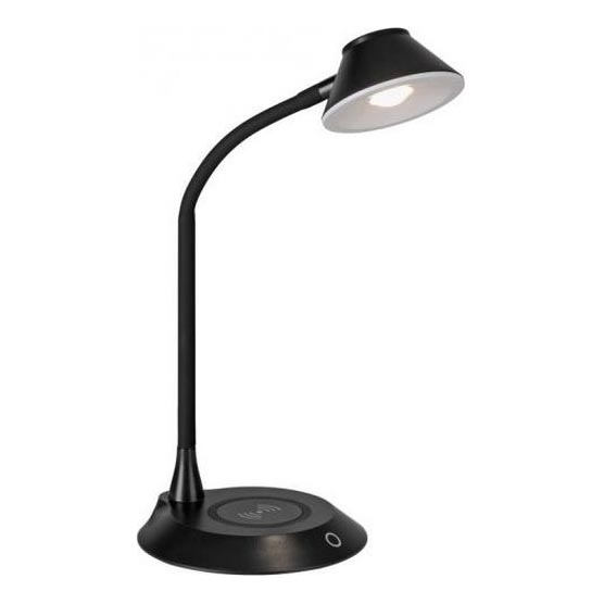 JUST LIGHT. 14414-18 - Reguliuojama lanksčioji stalinė lempa su belaidžiu įkrovimu PUCKI LED/4,5W/230V juoda