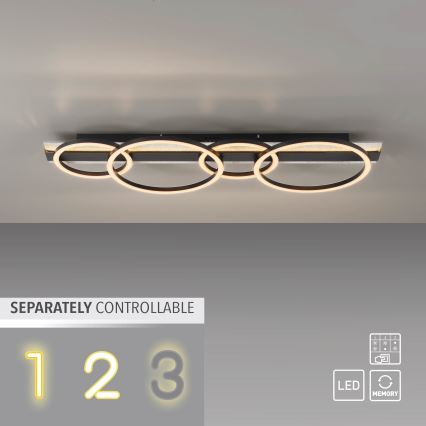 JUST LIGHT. 14426-21 - LED lubinis šviestuvas CICHIO LED/37W/230V + LED/9,5W 30x86 cm juoda