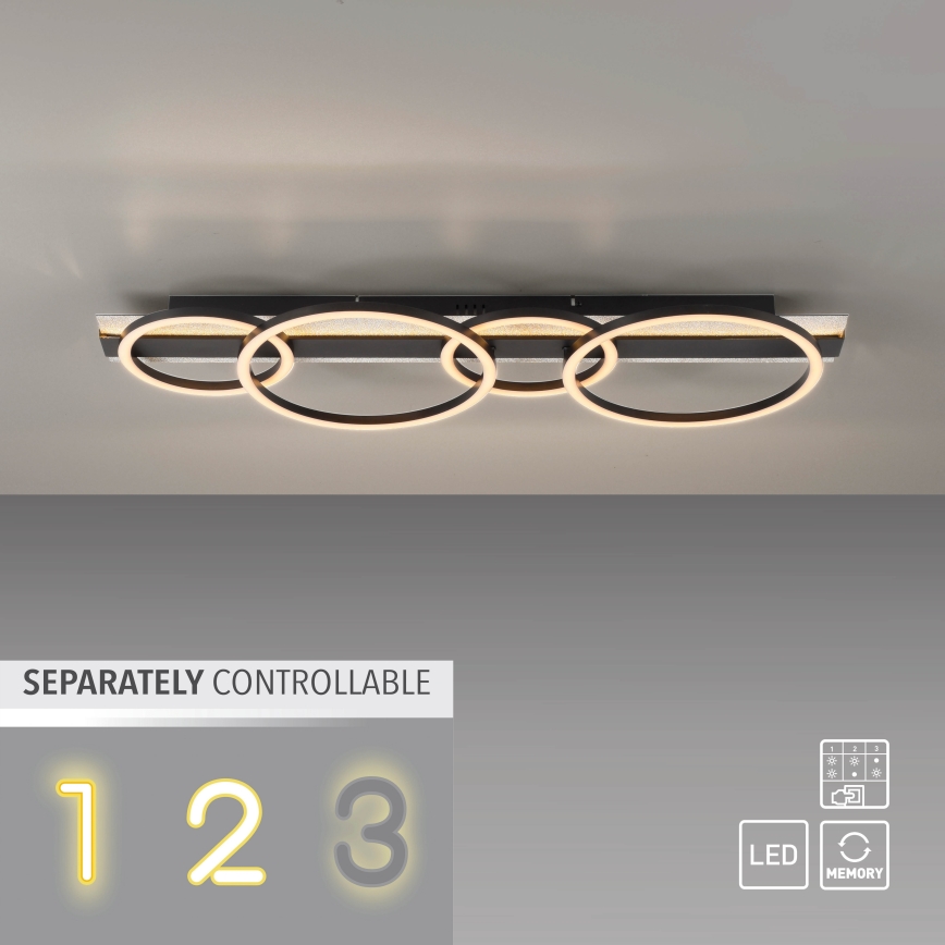 JUST LIGHT. 14426-21 - LED lubinis šviestuvas CICHIO LED/37W/230V + LED/9,5W 30x86 cm juoda