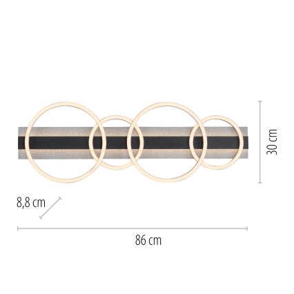JUST LIGHT. 14426-21 - LED lubinis šviestuvas CICHIO LED/37W/230V + LED/9,5W 30x86 cm juoda
