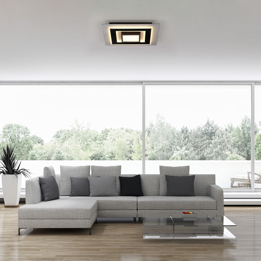 JUST LIGHT. 14439-21 - LED lubinis šviestuvas CICHIO LED/18,5W/230V + LED/9W 40x40 cm juodas