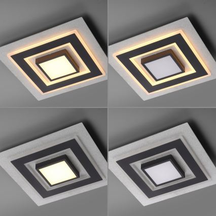 JUST LIGHT. 14439-21 - LED lubinis šviestuvas CICHIO LED/18,5W/230V + LED/9W 40x40 cm juodas