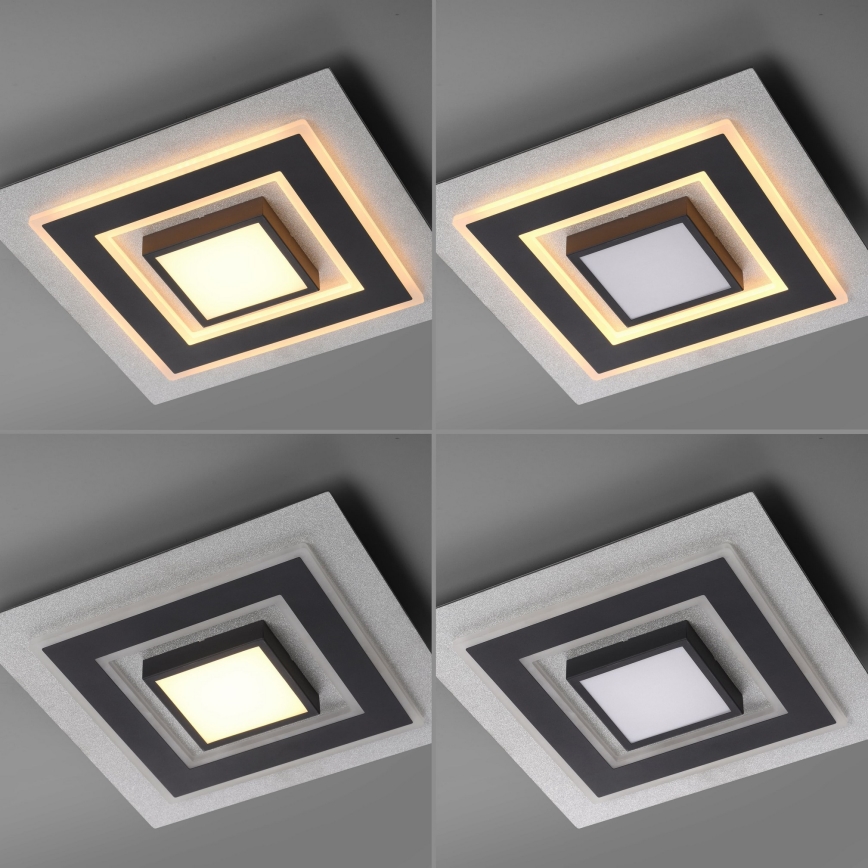 JUST LIGHT. 14439-21 - LED lubinis šviestuvas CICHIO LED/18,5W/230V + LED/9W 40x40 cm juodas