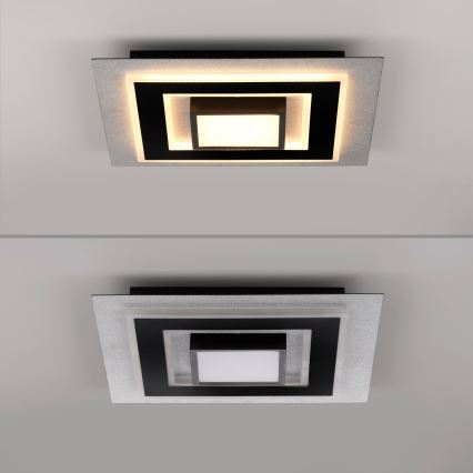 JUST LIGHT. 14439-21 - LED lubinis šviestuvas CICHIO LED/18,5W/230V + LED/9W 40x40 cm juodas