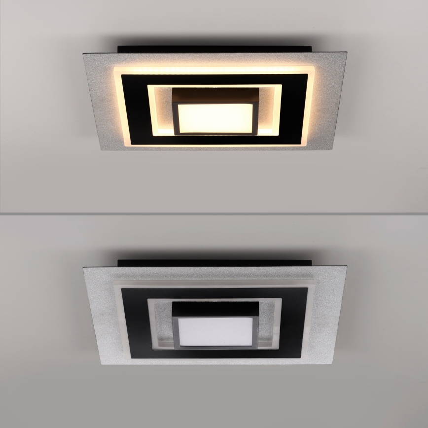 JUST LIGHT. 14439-21 - LED lubinis šviestuvas CICHIO LED/18,5W/230V + LED/9W 40x40 cm juodas
