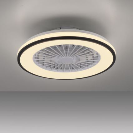 JUST LIGHT. 14447-18 - LED RGBW Lubinis ventiliatorius su reguliuojamu apšvietimu LENO LED/44W/230V 3000-6500K skersmuo 48,6 cm balta + nuotolinis valdymas