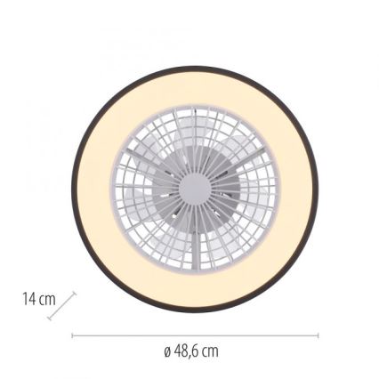 JUST LIGHT. 14447-18 - LED RGBW Reguliuojamas lubų ventiliatorius su apšvietimu LENO LED/44W/230V 3000-6500K skersmuo 48,6 cm baltas + nuotolinio valdymo pultas