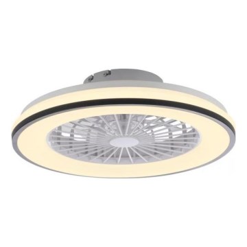 JUST LIGHT. 14447-18 - LED RGBW Lubinis ventiliatorius su reguliuojamu apšvietimu LENO LED/44W/230V 3000-6500K skersmuo 48,6 cm balta + nuotolinis valdymas