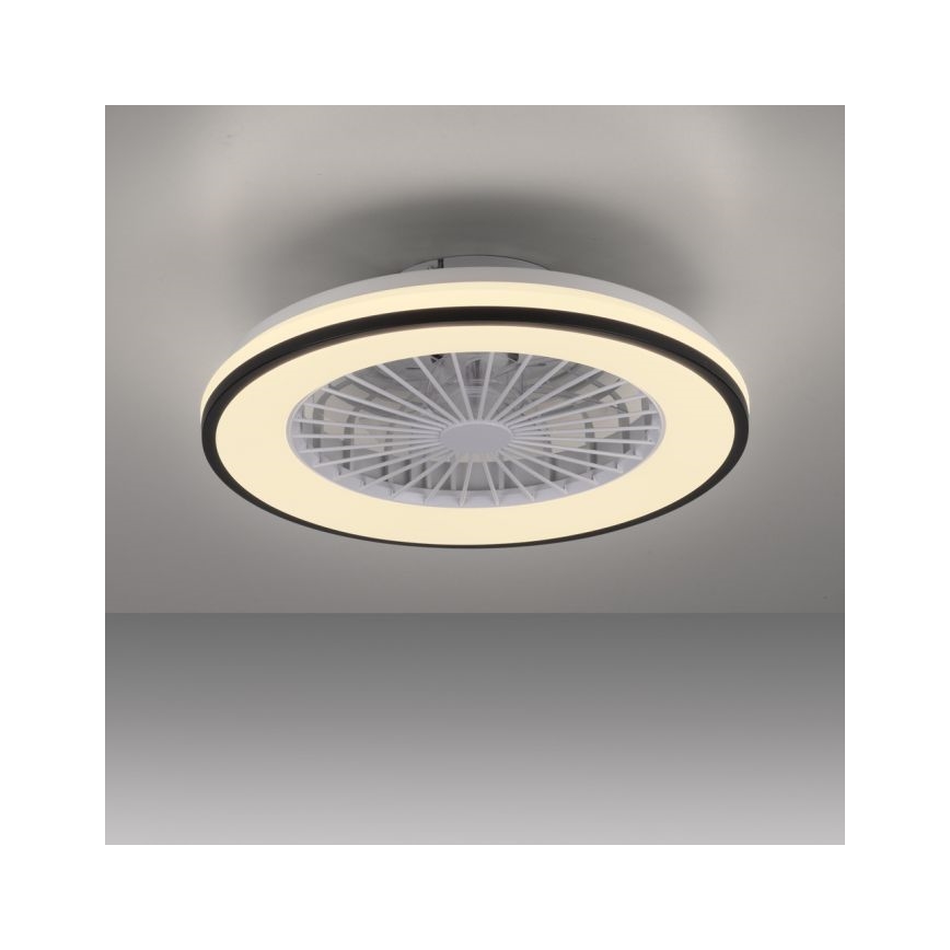 JUST LIGHT. 14447-18 - LED RGBW Pritemdomas lubinis ventiliatorius su šviestuvu LENO LED/44W/230V 3000-6500K diametras 48,6 cm balta + nuotolinio valdymo pultas