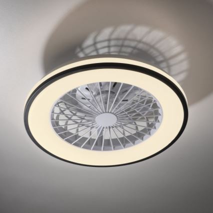 JUST LIGHT. 14447-18 - LED RGBW Pritemdomas lubinis ventiliatorius su šviestuvu LENO LED/44W/230V 3000-6500K diametras 48,6 cm balta + nuotolinio valdymo pultas