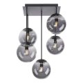 JUST LIGHT. 14602-18 - Sietynas ant stulpo WIDOW 5xE14/25W/230V juoda