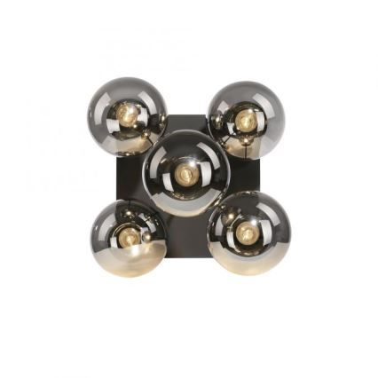 JUST LIGHT. 14602-18 - Sietynas ant stulpo WIDOW 5xE14/25W/230V juoda