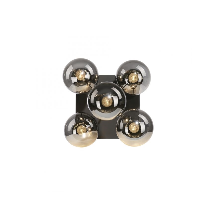 JUST LIGHT. 14602-18 - Sietynas ant stulpo WIDOW 5xE14/25W/230V juoda